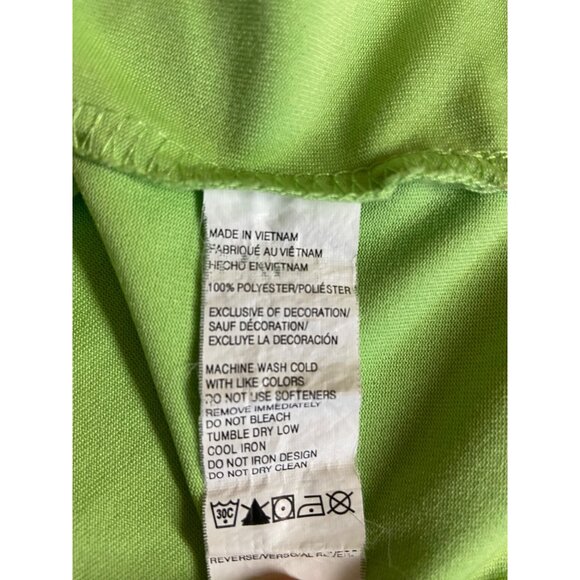 Izod Polo Shirt L Green Striped Performance Golf Short Sleeve Activewear - Picture 5 of 6